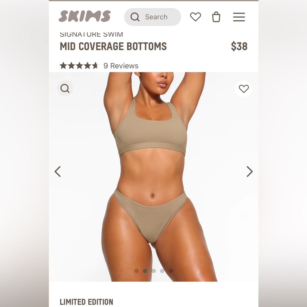 Skims - Mid Coverage Bikini Bottoms - Desert